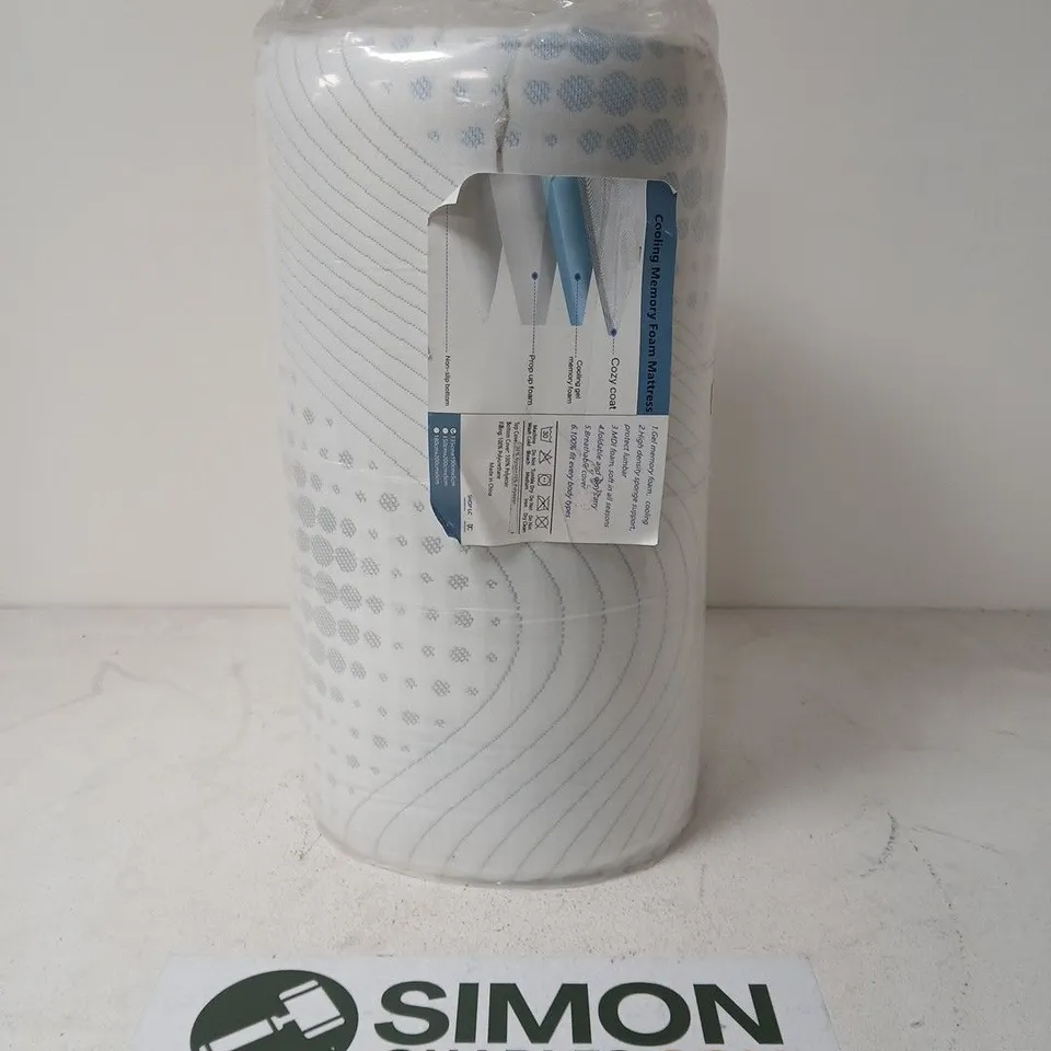 COOLING MEMORY FOAM MATTRESS – VACUUM-SEALED ROLL 135 X 190 X 5CM