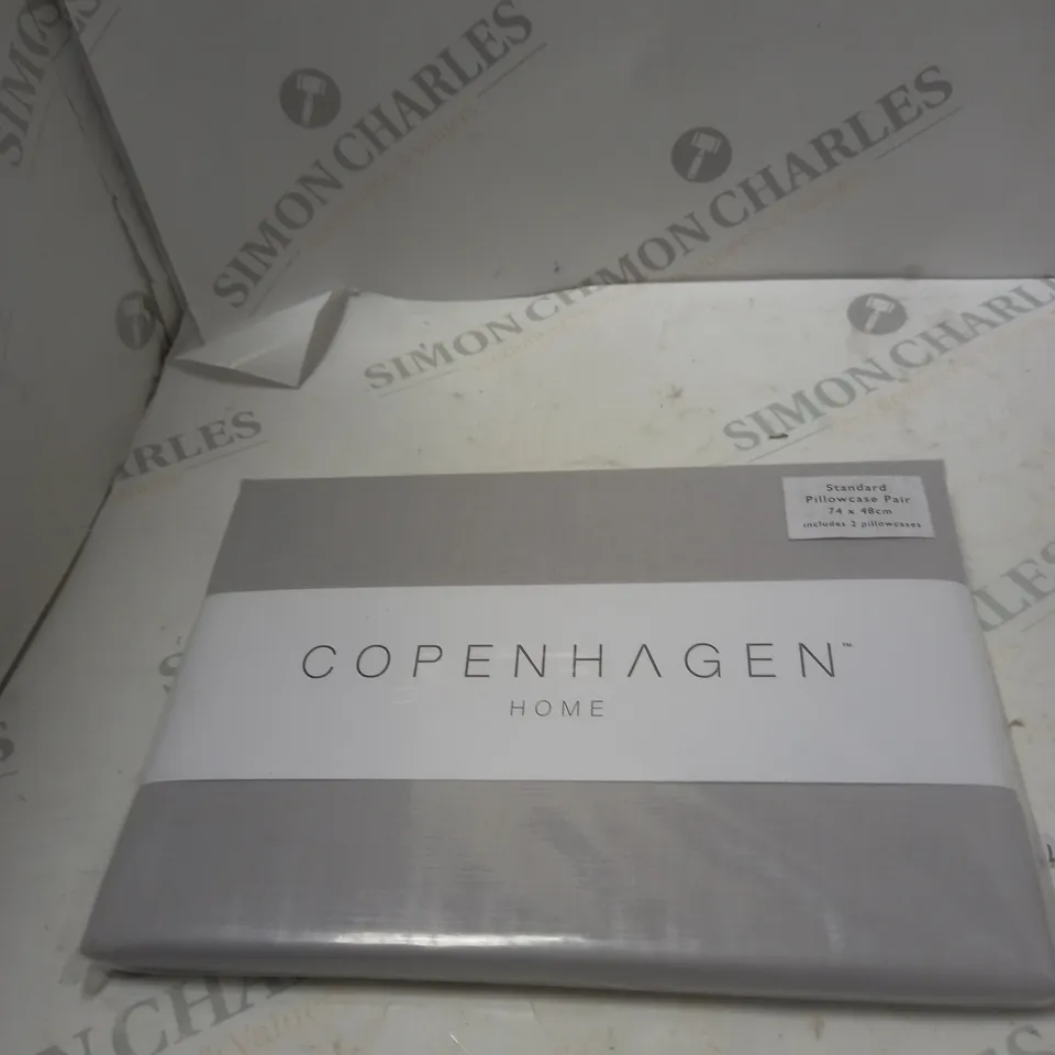 COPENHAGEN HOME OSLO 52% POLYESTER/48% BCI COTTON GREY PILLOW PAIR