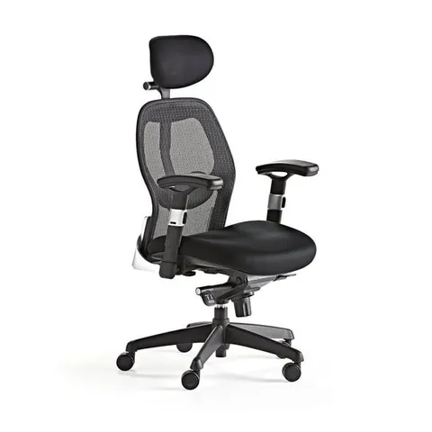 BOXED HIGH BACK MESH OFFICE CHAIR SWANSEA BLACK