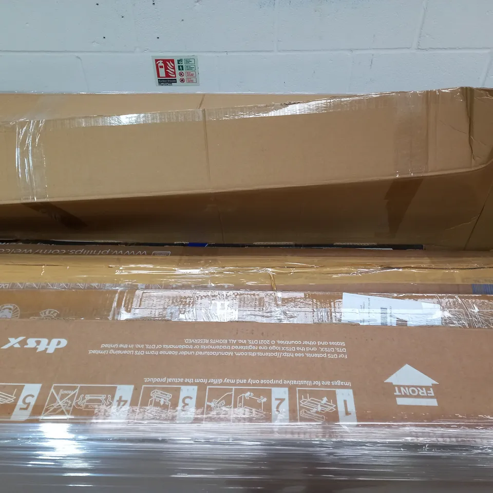 PALLET OF 5 ASSORTED TELEVISION & MONITORS TO INCLUDE - HISENSE E7KQ 65" 4K ULTRA HD QLED SMART TV - TECHWOOD 58AO10UHD 58" 4K ULTRA HD LED SMART TV - PHILIPS AMBILIGHT 55PUS8108/12 55" SMART 4K ULTRA
