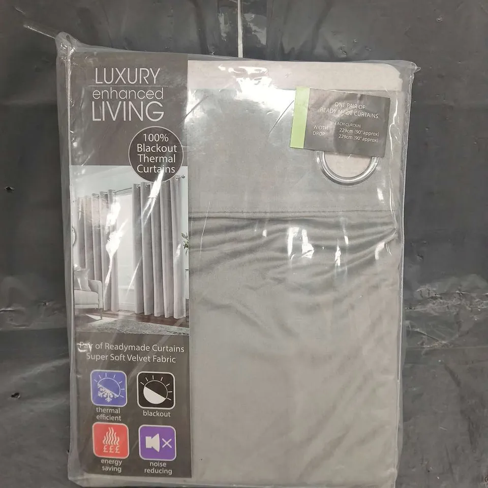 RINGTOP BLACKOUT THERMAL CURTAINS 229CMX229CM IN GREY