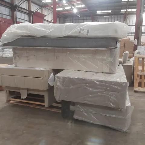 PALLET CONTAINING 5x DIVAN BASE PARTS, 2x MATTRESSES