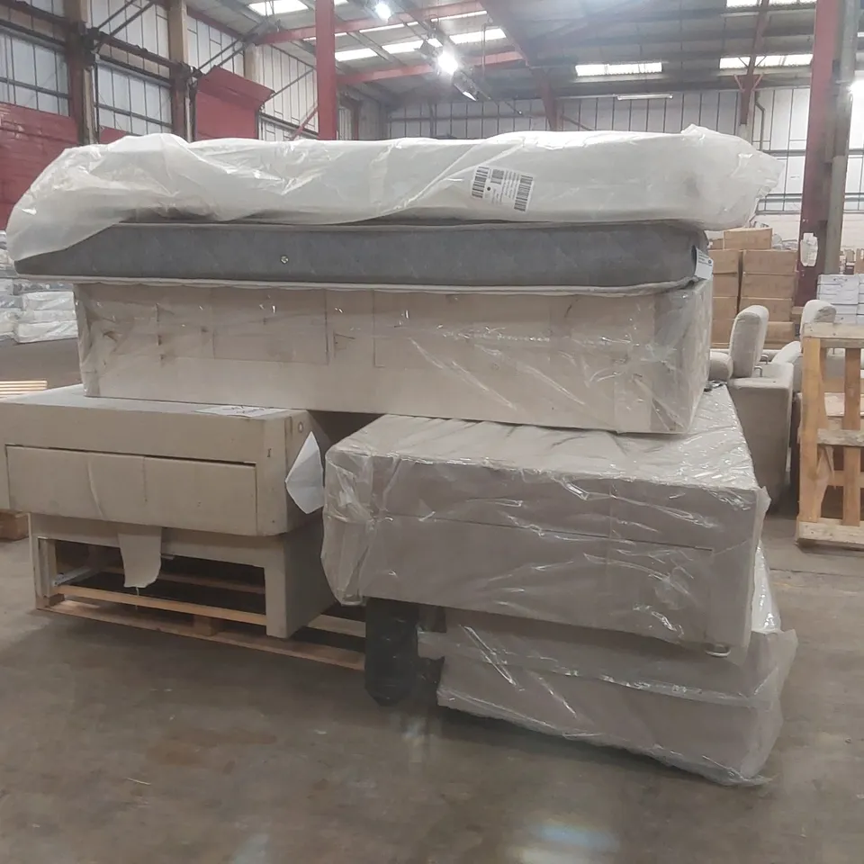 PALLET CONTAINING 5x DIVAN BASE PARTS, 2x MATTRESSES