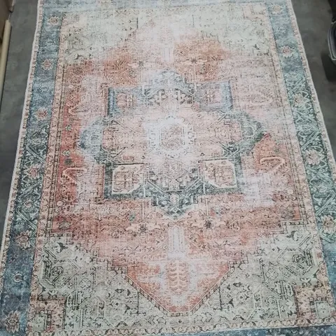 MYA POWER LOOM RUST/BLUE/BEIGE RUG