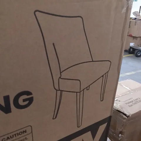 BOXED SET OF 2 FABRIC DINING CHAIRS