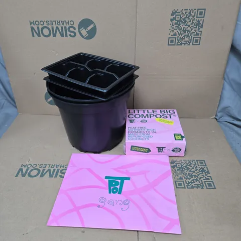 POT GANG GARDEN SET, COMPOST AND POTS BOXED