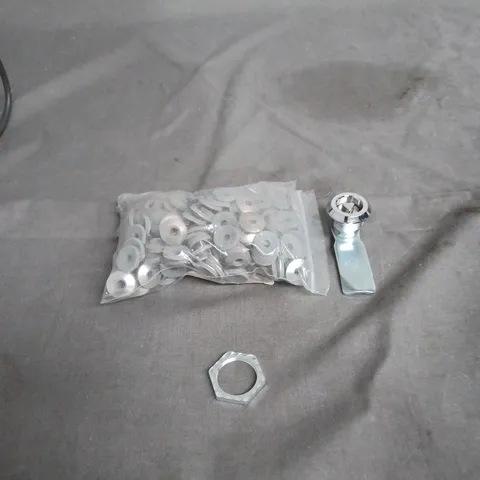 BOX OF ASSORTED WASHERS , NUTS AND BOLTS