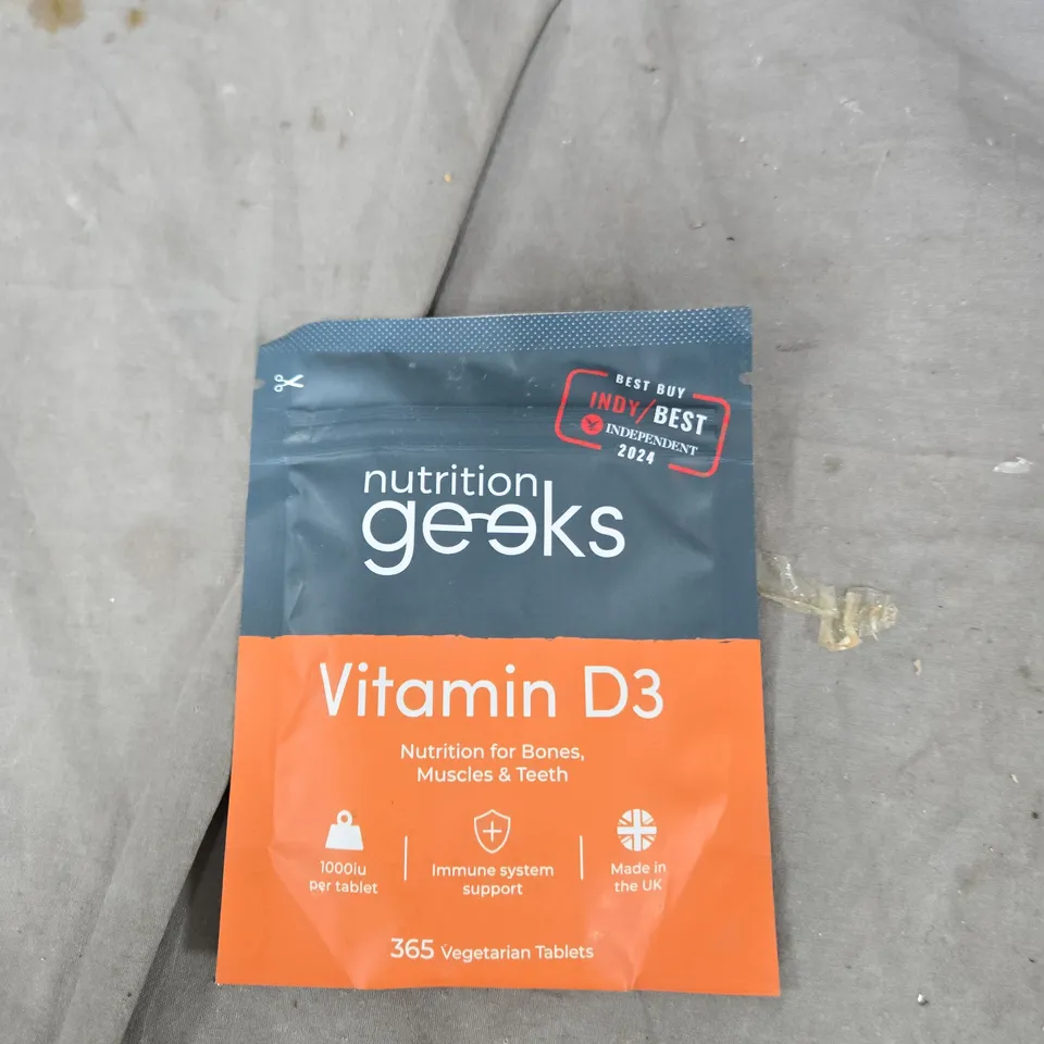 NUTRITION GEEKS VITAMIN D3 – 365 VEGETARIAN TABLETS 