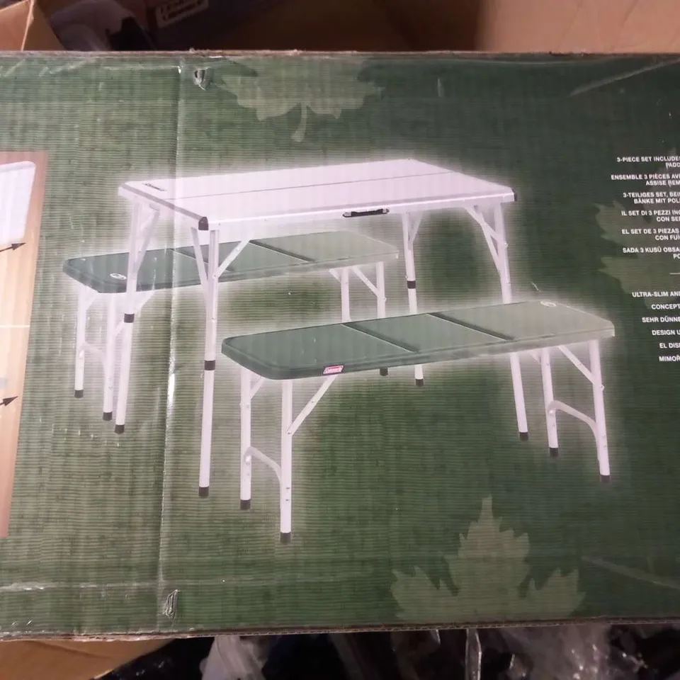 BOXED COLEMAN PACK AWAY TABLE FOR FOUR- COLLECTION ONLY