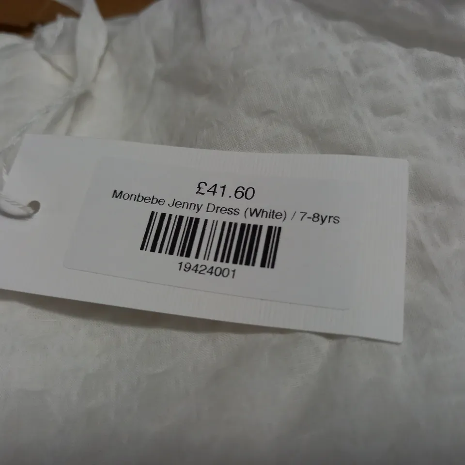 MONBEBE JENNY DRESS IN WHITE - 7-8 YRS