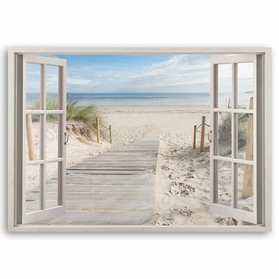BOXED 'WIND TO THE BEACH' WRAPPED CANVAS GRAPHIC ART