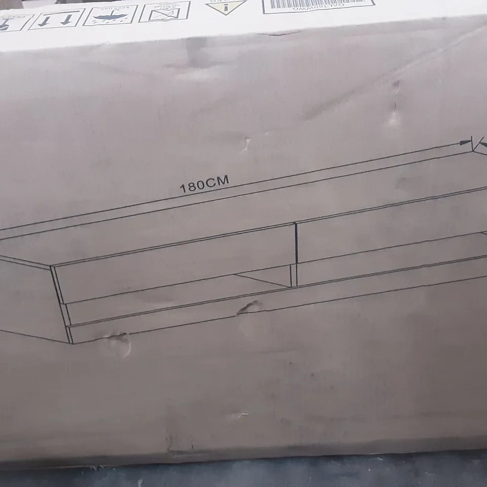 BOXED GALICIA 180CM WALL TV UNIT WITH LED - WHITE