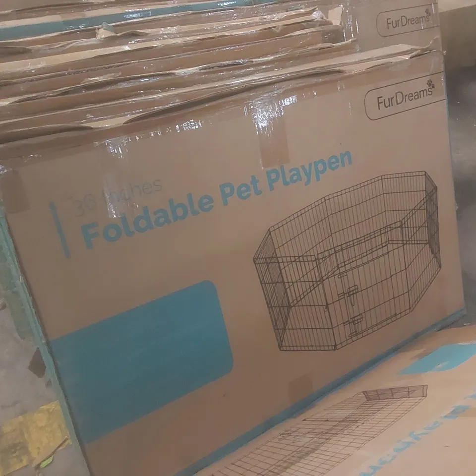 BOXED FUR DREAMS 36" FOLDABLE PET PLAYPEN 