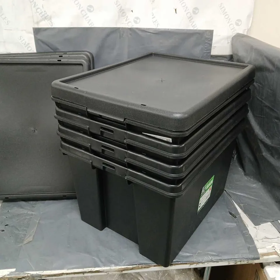 4X BLACK STORAGE BOXES