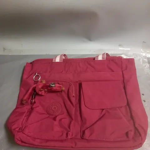 KIPLING LADIES HANDBAG RED WITH MONKEY