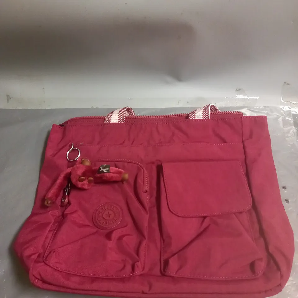 KIPLING LADIES HANDBAG RED WITH MONKEY