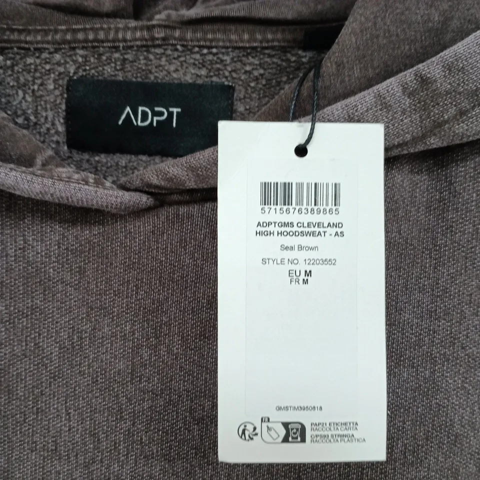 ADPT CLEVELAND HIGH HOODSWEAT IN SEAL BROWN - EU M