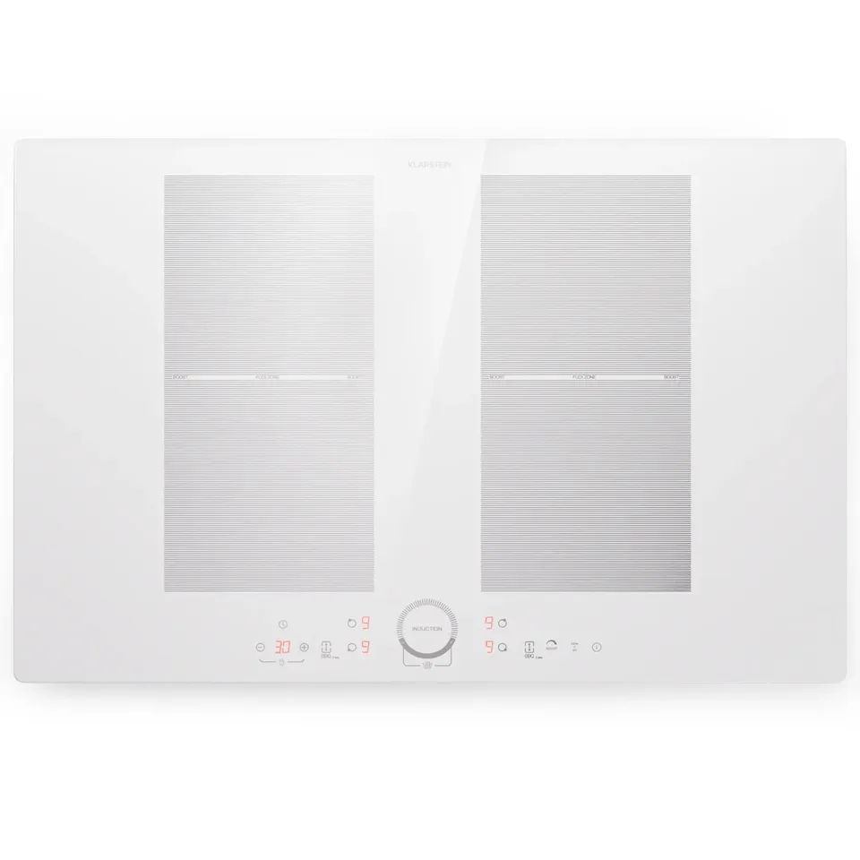 BOXED KLARSTEIN DELICATESSA 77CM 2 FLEX ZONES 4 RING INDUCTION HOB WHITE