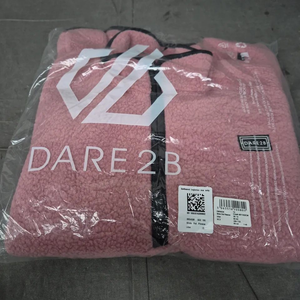 UK 16 DARE 2B SLIDE OUT FLEECE LILAS – WOMEN'S FLEECE JACKET 