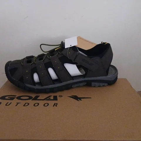 GOLA OUTDOOR SANDALS – STYLE ZAMP648 SHINGLE 3, UK 8, DARK BROWN/BLACK/SUN