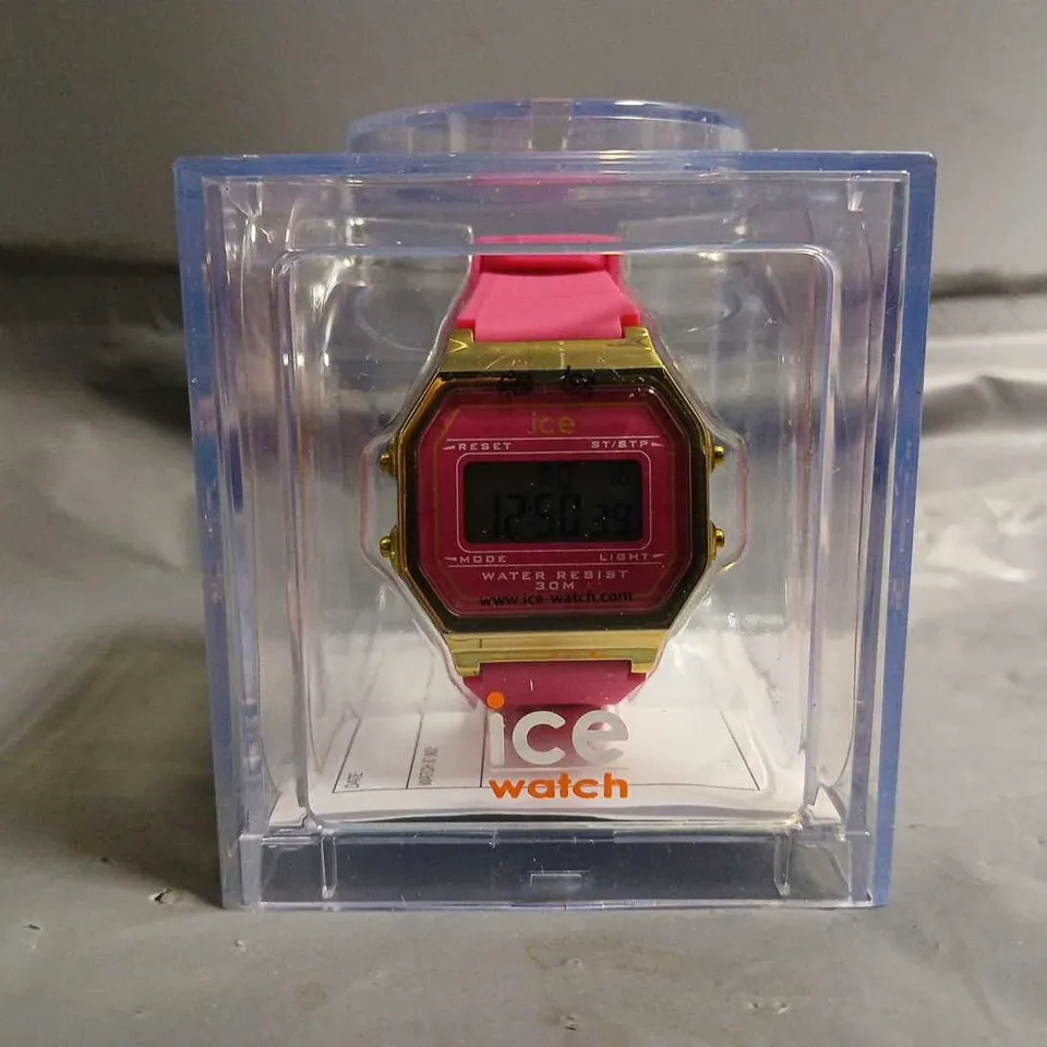 BOXED ICE WATCH DIGITAL RETRO RASPBERRY SMALL