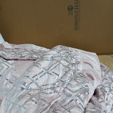 JM BY JULIEN MACDONALD DECO STYLE SEQUIN BEDDING 6 PIECE SET - PINK - SUPER KING SIZE