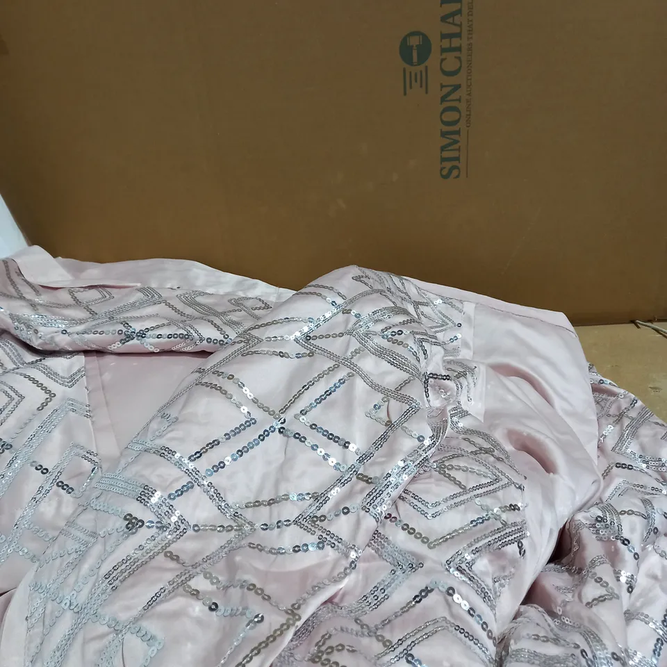 JM BY JULIEN MACDONALD DECO STYLE SEQUIN BEDDING 6 PIECE SET - PINK - SUPER KING SIZE