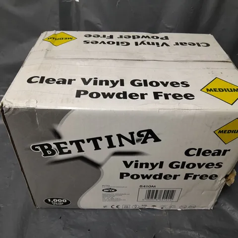 BOXED BETTINA CLEAR VINYL GLOVES POWDER FREE (MEDIUM)