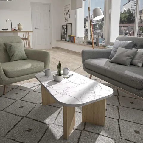 BOXED CIFALDI PEDESTAL COFFEE TABLE 