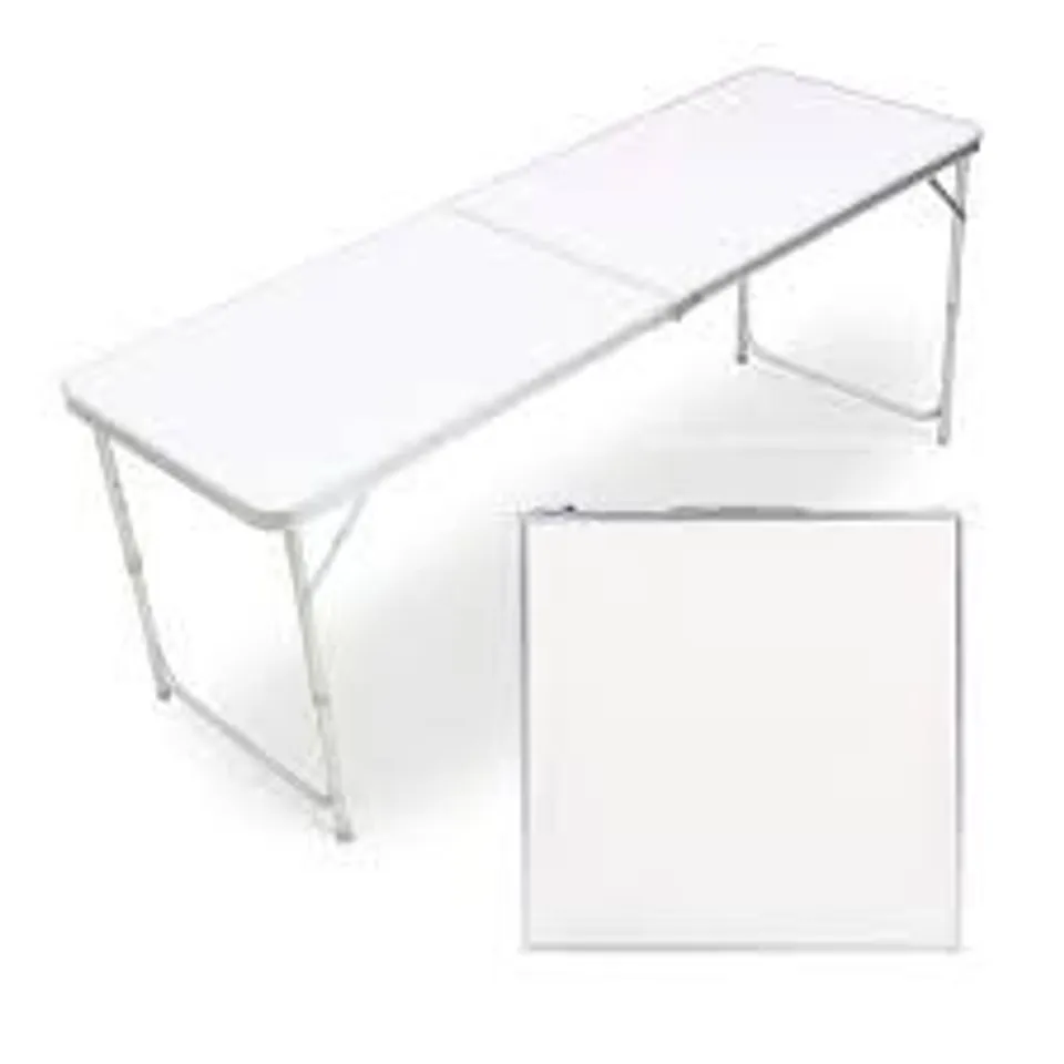 BOXED OYPLA 3112A2P FOLDING CAMPING TABLE - WHITE