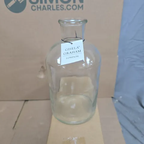 GISELA GRAHAM - CLEAR BOTTLE GLASS VASE - BOX OF APPROXIMATELY 12PCS 