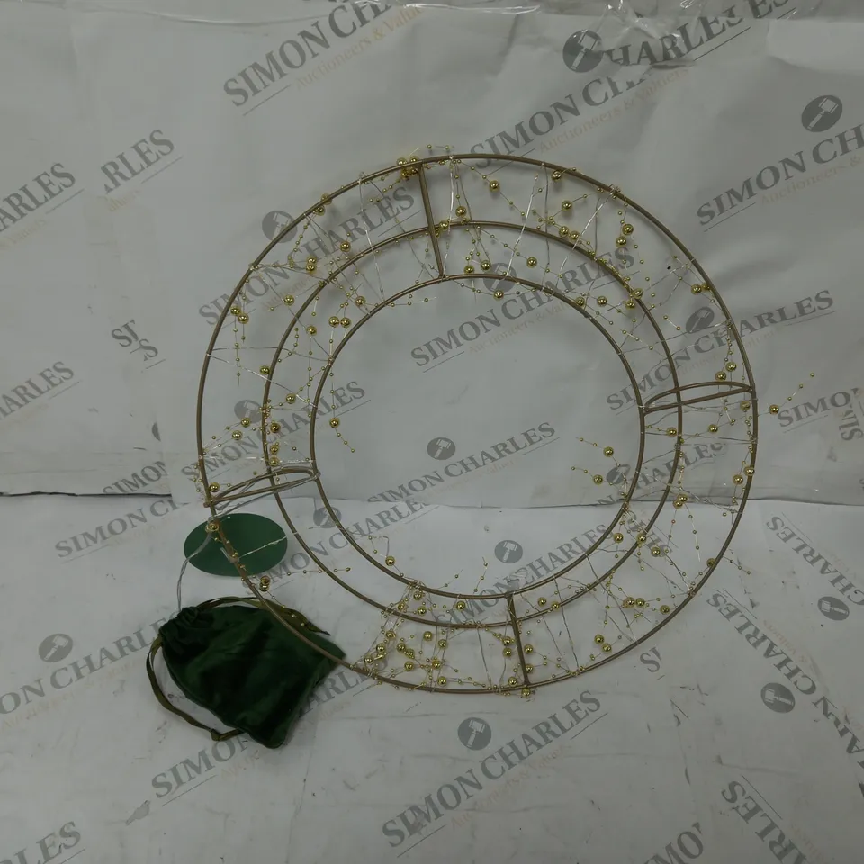 SARA DAVIES PRE-LIT GOLDEN WREATH