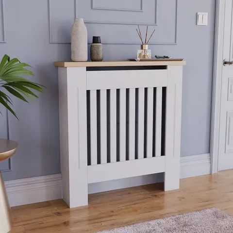 BOXED VIDA ARLINGTON RADIATOR COVER, SMALL - WHITE & OAK (1 BOX)