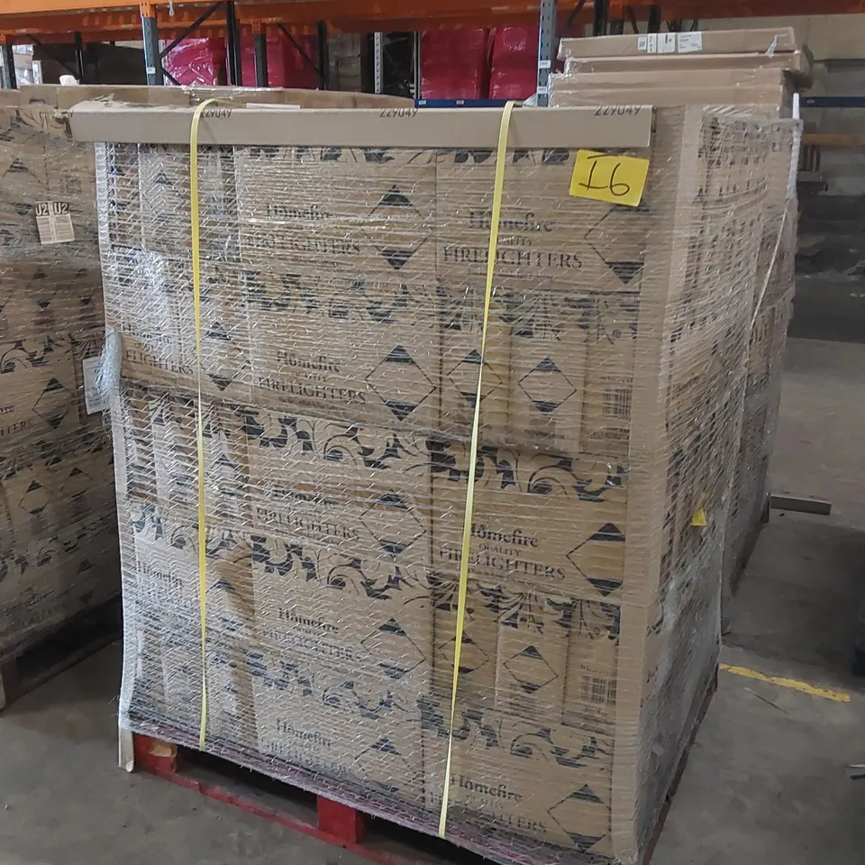 PALLET OF APPROX 105 BRAND NEW CASES OF HOMEFIRE FIRELIGHTERS // 24 PACKS PER CASE, 12 FIRELIGHTERS PER PACK