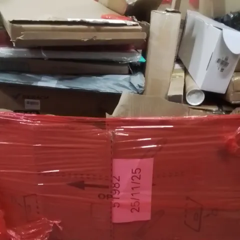 PALLET OF ASSORTED HOUSEHOLD GOODS AND PRODUCTS TO INCLUDE; PULL UP BARS , CHRISTMAS TREES,  ETC 