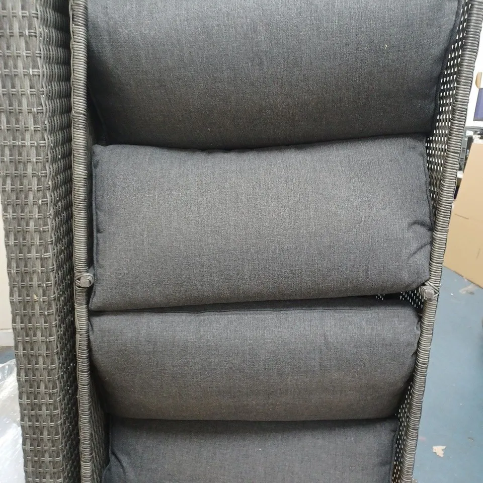 LARGE OUTDOOR WICKER FURNITURE SOFA BLACK- COLLECTION ONLY