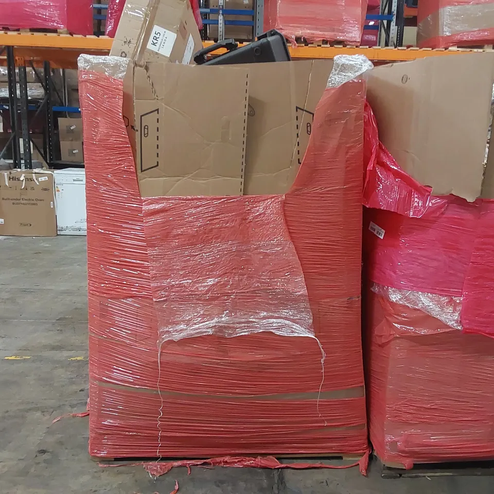 PALLET OF ASSORTED ITEMS INCLUDING: KITCHEN TAP, LED SIGNS, ARTIFICIAL CHRISTMAS TREE, FAN LIGHT, COSTWAY CASE ECT