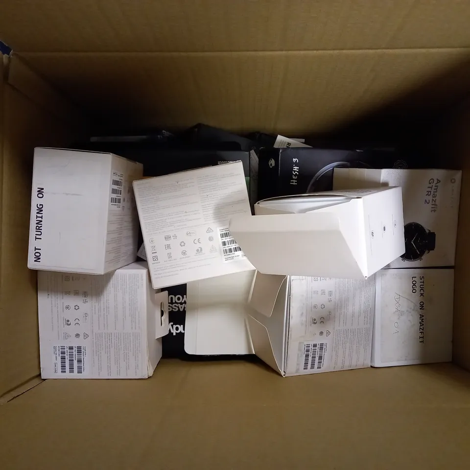 APPROXIMATELY 15 ASSORTED ELECTRICAL PRODUCTS TO INCLUDE SKULLCANDY EARBUDS, AMAZFIT GTR 2, SENNHEISER PC 7 USB HEADSET, ETC