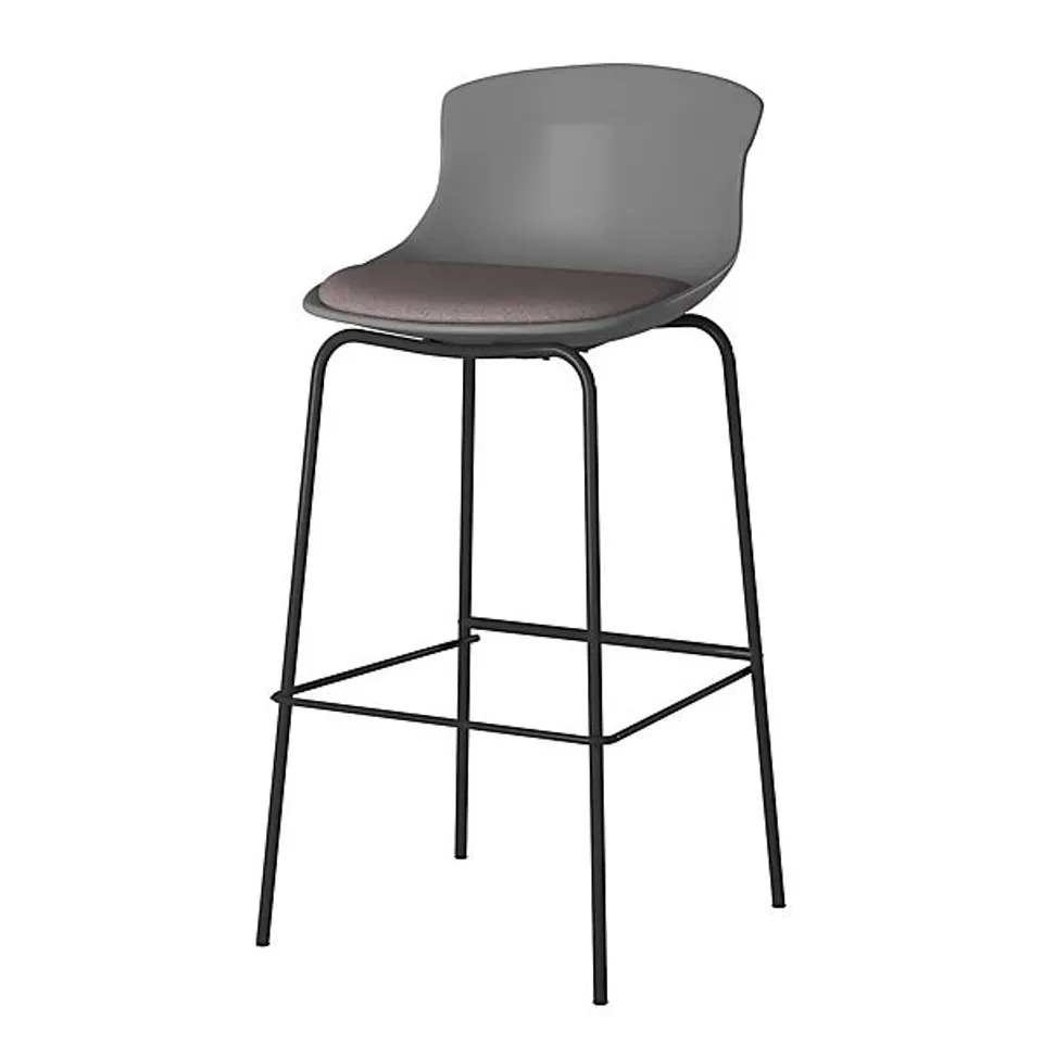 BOXED HELENA BARSTOOL WITH FOOTREST IN GREY