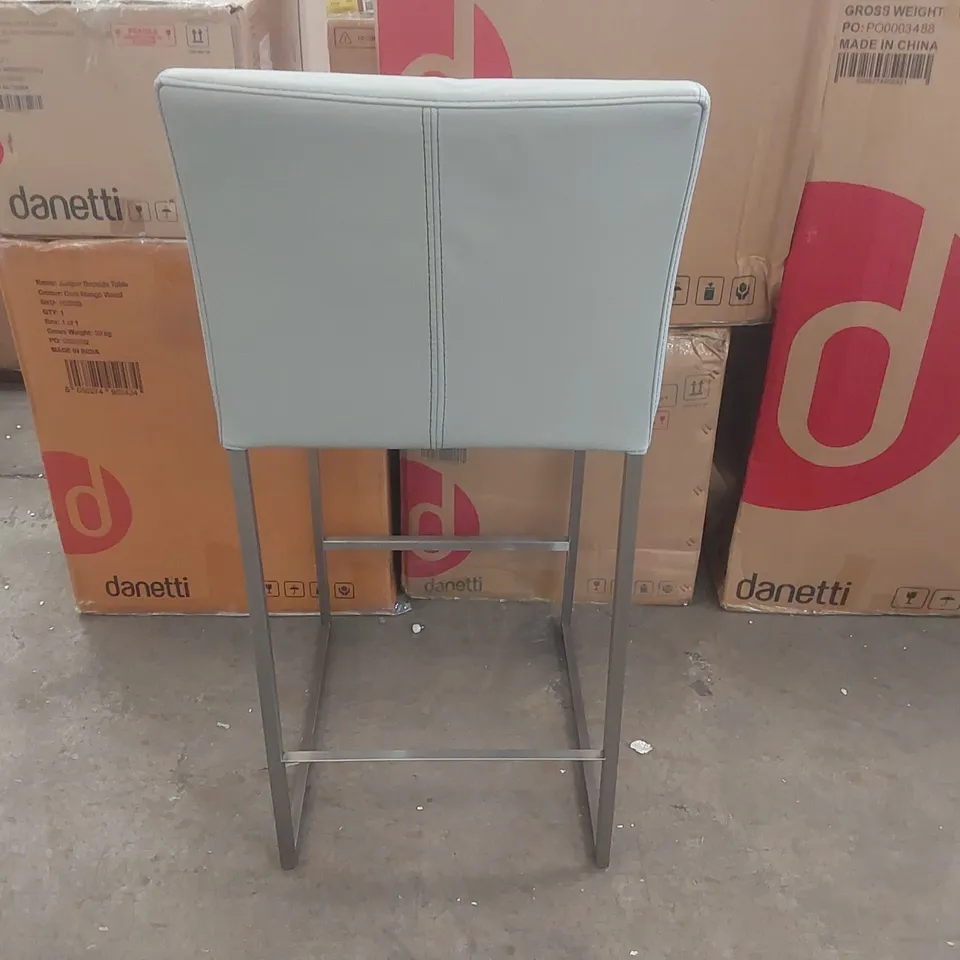 DANETTI MONTI LIGHT GREY LEATHER BAR STOOL
