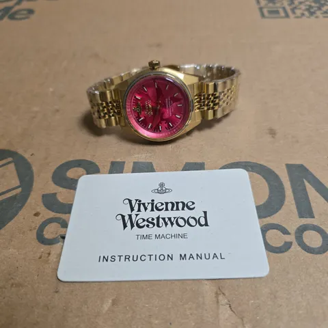 VIVIENNE WESTWOOD TIME MACHINE WATCH – GOLD-TONE WITH PINK DIAL