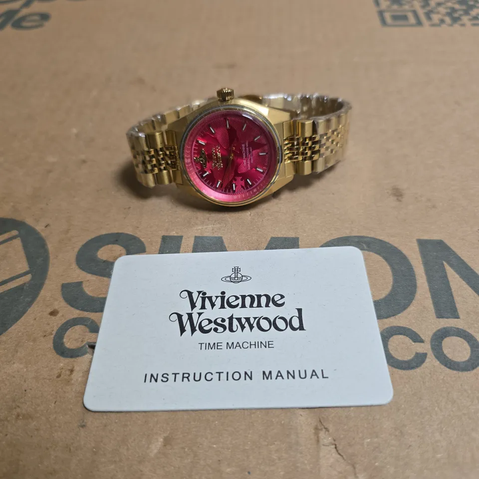 VIVIENNE WESTWOOD TIME MACHINE WATCH – GOLD-TONE WITH PINK DIAL