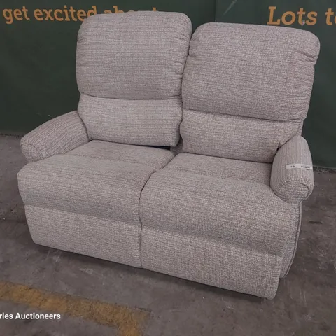 QUALITY BRITISH DESIGNER G PLAN NEWMARKET TWO SEATER SOFA LOOM SHALE FABRIC