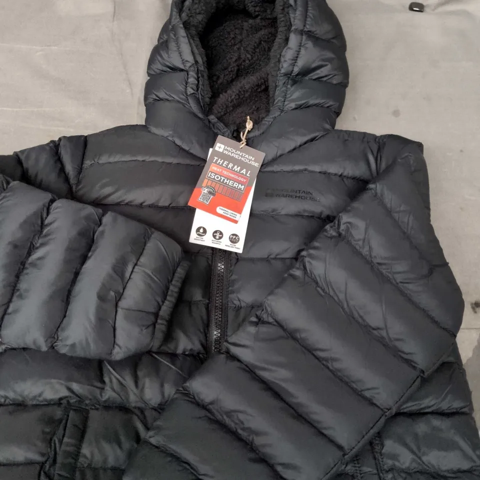 MOUNTAIN WAREHOUSE KIDS' FUR-LINED PADDED JACKET, 7-8 YEARS, BLACK