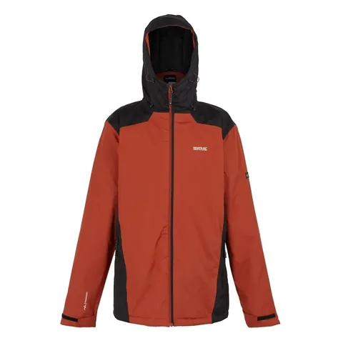 BRAND NEW REGATTA HOODED WATERPROOF THORNRIDGE II JACKET IN RED OCHRE/BLACK SIZE 3XL