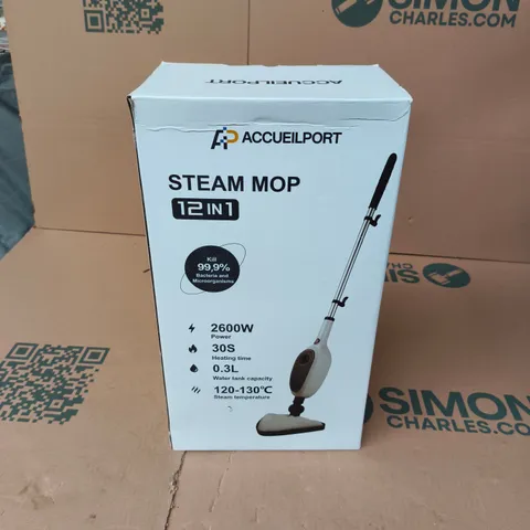 BOXED ACCUEILPORT STEAM MOP 12IN1