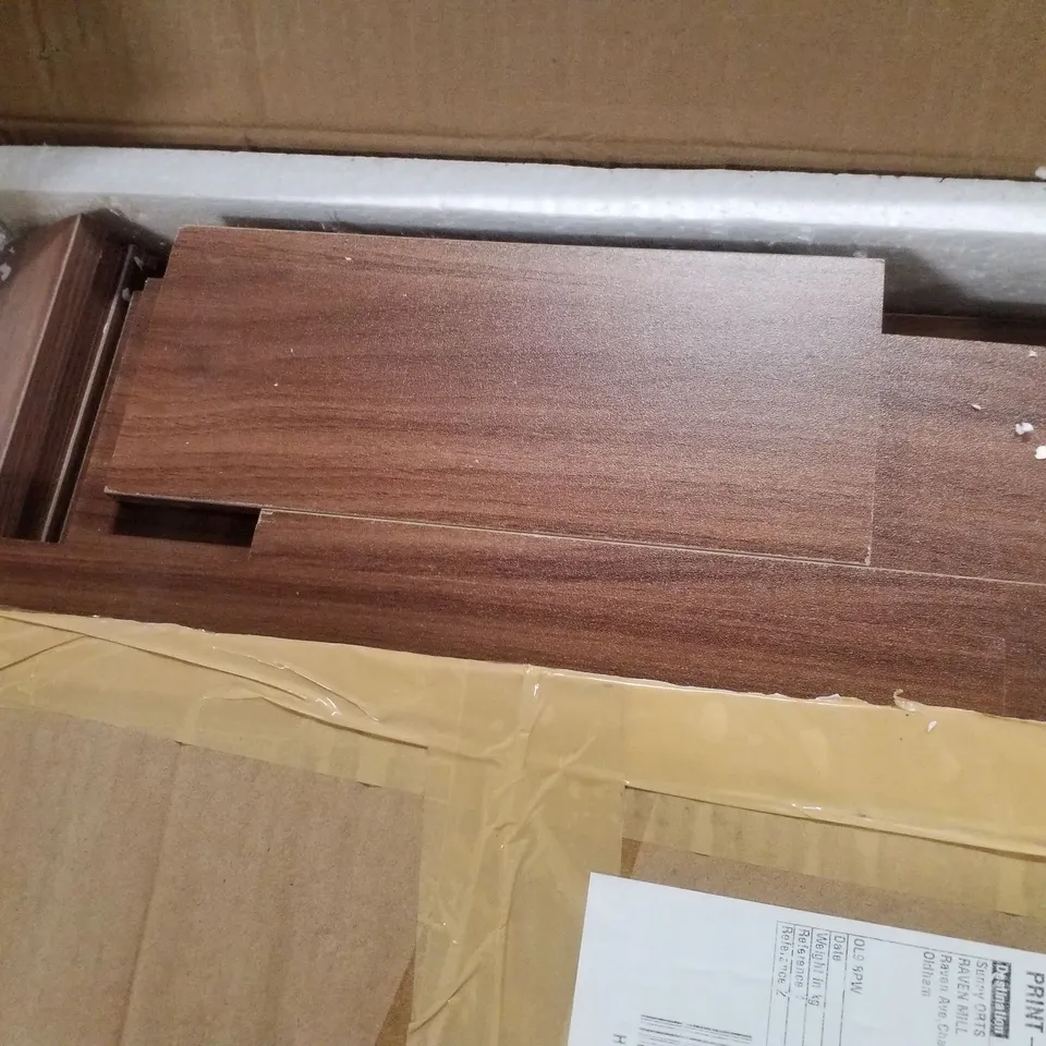 BOXED BEDSIDE TABLE - BROWN