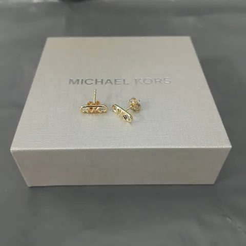 MICHAEL KORS 14K GOLD-PLATED STERLING SILVER EMPIRE LINK STUD EARRINGS