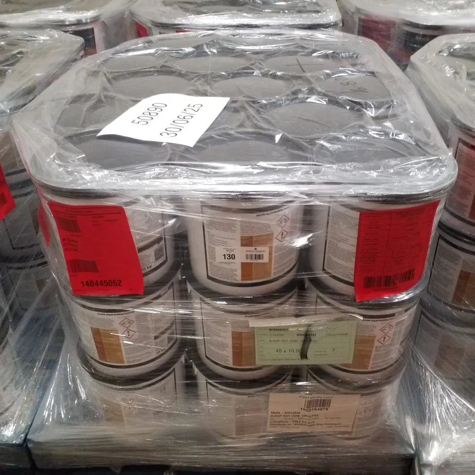 PALLET CONTAINING APPROXIMATELY 45 BUCKETS OF BOSTIK CEMENTONE RAPID SETTING WATERPROOF CEMENT 10KG