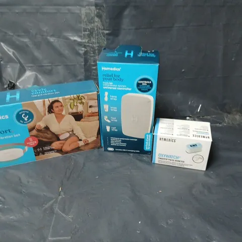APPROXIMATELY 20 HOMEDICS HEALTY PRODUCTS TO INCLUDE PERIOD CYCLE BELT, PULSE OXIMETERS AND UNIVERSAL CONTROLLER